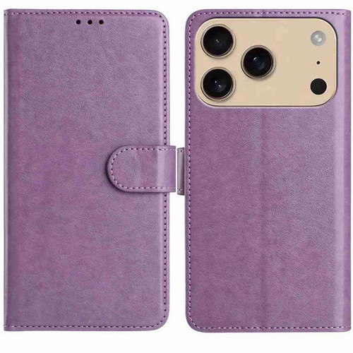 iPhone 17 Pro Lambskin 8-card Slot Leather Phone Case - Purple