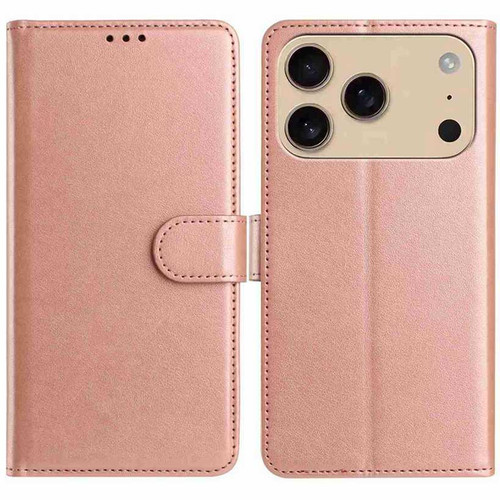 iPhone 17 Pro Lambskin 8-card Slot Leather Phone Case - Rose Gold
