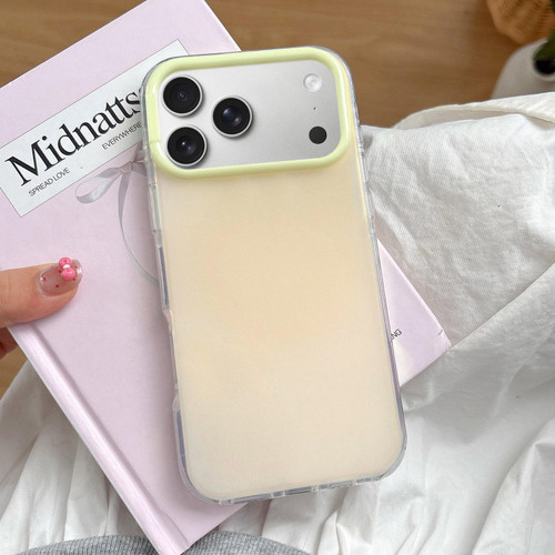 iPhone 17 Pro Large Camera Frame Vibrant Jelly Color TPU + IMD Phone Case - Yellow