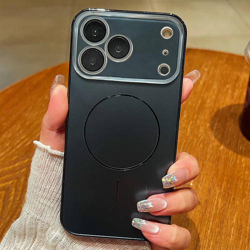 iPhone 17 Pro Laser Large Hole Camera Frame Fine Ring Magsafe Phone Case - Black