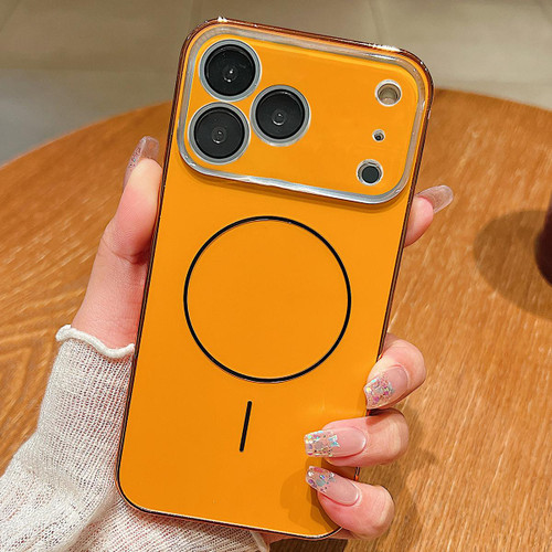iPhone 17 Pro Laser Large Hole Camera Frame Fine Ring Magsafe Phone Case - Orange