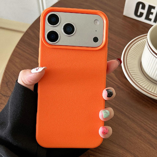 iPhone 17 Pro Leather Texture TPU Full Coverage Phone Case - Orange