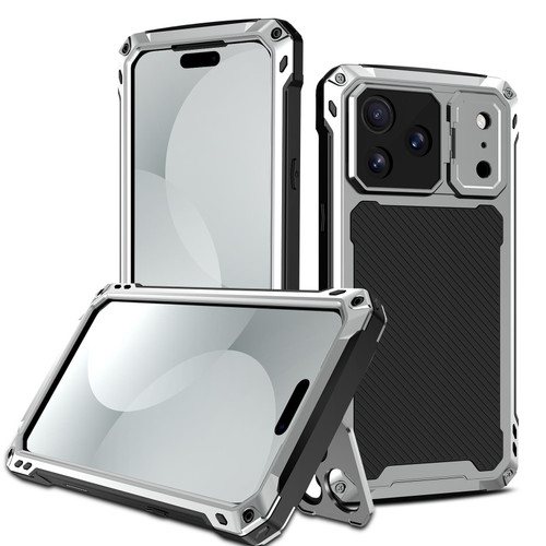 iPhone 17 Pro Lens Holder Metal IP54 Life Waterproof Three-proof MagSafe Phone Case - Silver