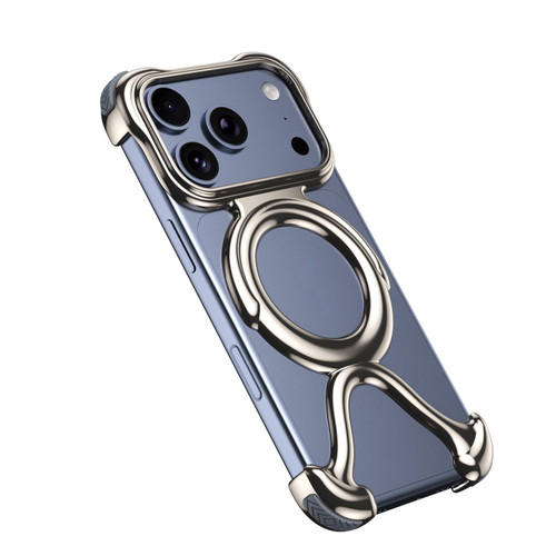 iPhone 17 Pro Liquid Plating PC Hollow MagSafe Phone Case - Titanium Grey