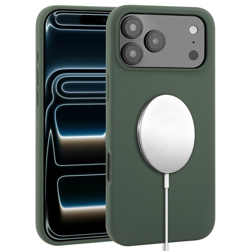 iPhone 17 Pro Liquid Silicone Full Coverage MagSafe Phone Case - Deep Green