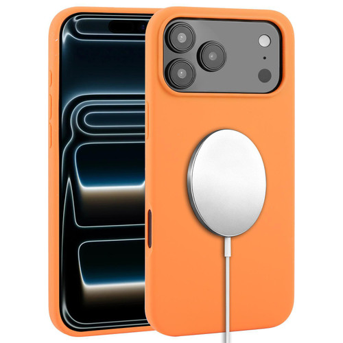 iPhone 17 Pro Liquid Silicone Full Coverage MagSafe Phone Case - Orange
