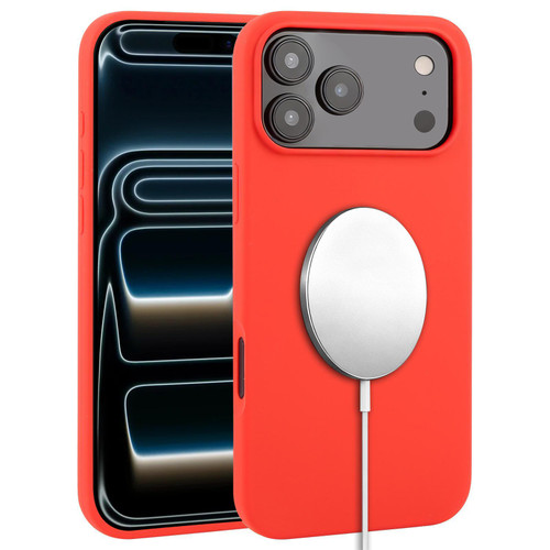 iPhone 17 Pro Liquid Silicone Full Coverage MagSafe Phone Case - Red
