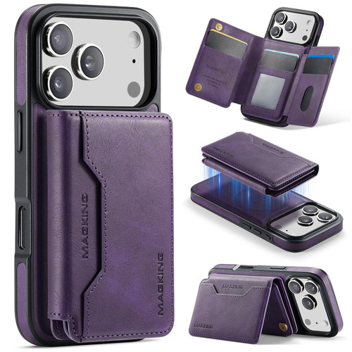 iPhone 17 Pro MAGKING K3 Series MagSafe RFID K3 Pro Card Bag Detachable Phone Case - Purple