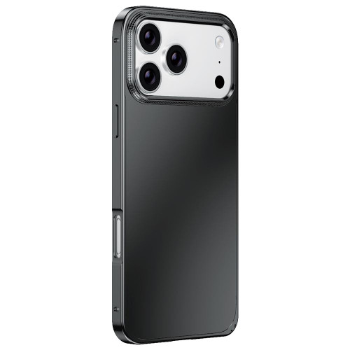 iPhone 17 Pro Metal Frame Micro-frosted Back Panel Phone Case - Black