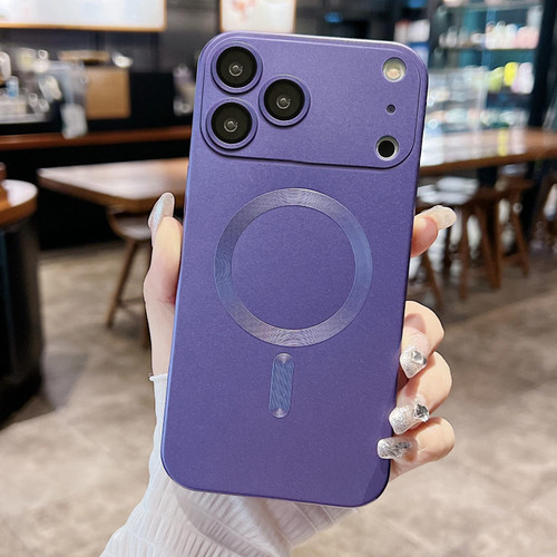 iPhone 17 Pro Metallic Paint Magsafe Liquid TPU Phone Case - Purple