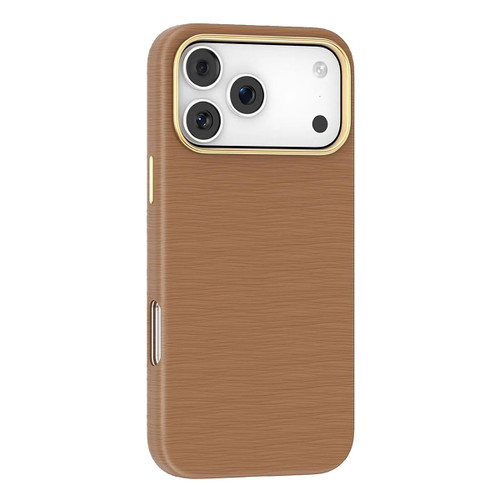 iPhone 17 Pro Mutural Rhyme Series Satin Texture Leather MagSafe Phone Case - Brown