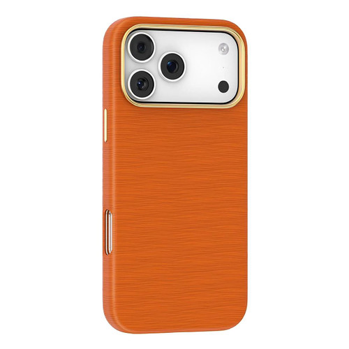 iPhone 17 Pro Mutural Rhyme Series Satin Texture Leather MagSafe Phone Case - Orange