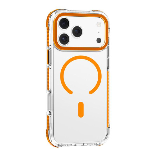 iPhone 17 Pro Mutural Transparent Color Series PC+TPU Magnetic MagSafe Phone Case - Orange