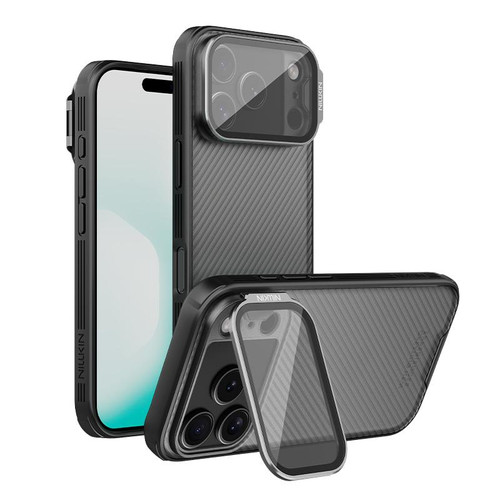 iPhone 17 Pro NILLKIN CamShield Prop Transparent Mirror Cover Translucent PC Phone Case - Black