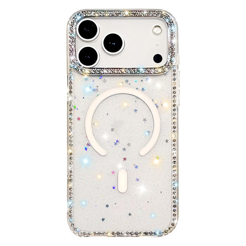 iPhone 17 Pro Rhinestone Dual-side IMD PC Hybrid TPU Magnetic Phone Case - Glitter Stars