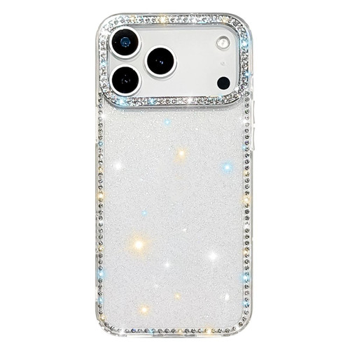 iPhone 17 Pro Rhinestone Dual-side IMD PC Hybrid TPU Phone Case - Glitter Transparent