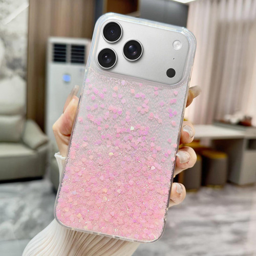 iPhone 17 Pro Sequins Glitter Gradient Epoxy TPU Phone Case - Pink