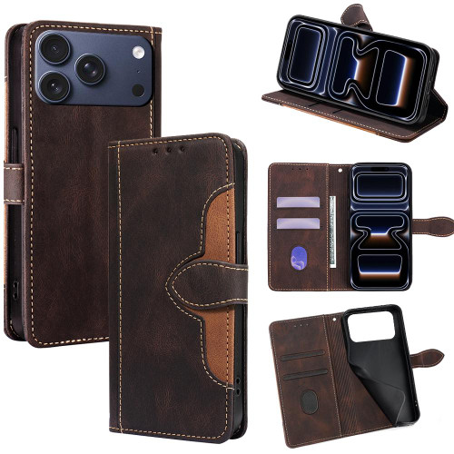 iPhone 17 Pro Skin Feel Magnetic Buckle Leather Phone Case - Brown