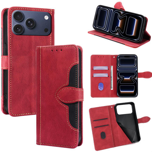 iPhone 17 Pro Skin Feel Magnetic Buckle Leather Phone Case - Red