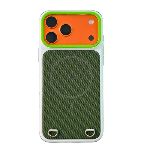 iPhone 17 Pro Skin Feel PC + Technology Cloth Magnetic Phone Case - White Green