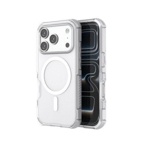 iPhone 17 Pro Skin-friendly Magnetic PC + TPU Hybrid Shockproof Phone Case - White