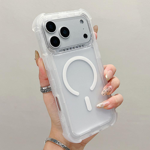 iPhone 17 Pro Transparent Matte TPU Hybrid PC 3-in-1 MagSafe Phone Case - White