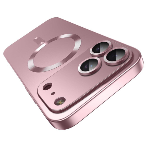 iPhone 17 Pro Ultra thin Metallic TPU MagSafe Phone Case with Lens Film - Pink