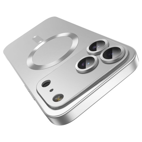 iPhone 17 Pro Ultra thin Metallic TPU MagSafe Phone Case with Lens Film - Silver