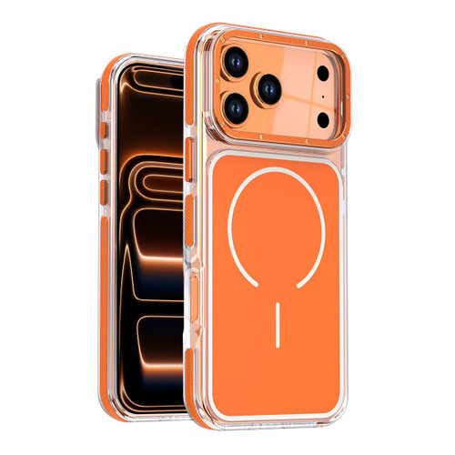 iPhone 17 Pro Vibrant Dual-color TPU + Acrylic Magnetic Phone Case - Orange