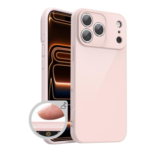 iPhone 17 Pro XDcase AI Button Integrated Full Coverage Imitation Silicone Phone Case - Pink