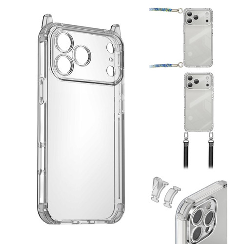 iPhone 17 Pro XDcase Candy DIY Detachable Lanyard Hole Shockproof Phone Case - Transparent