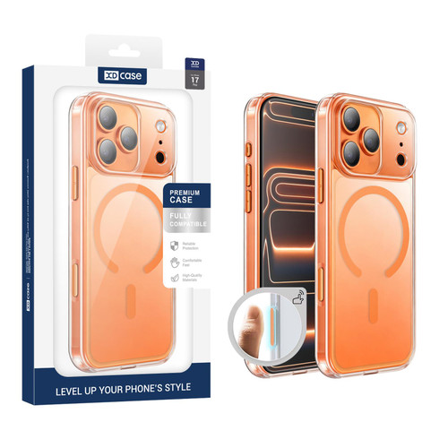 iPhone 17 Pro XDcase Frosted Transparent Magnetic Shockproof Phone Case - Orange