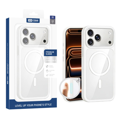 iPhone 17 Pro XDcase JINDUN Clear Cover Independent Metal Button Magnetic Phone Case - Transparent