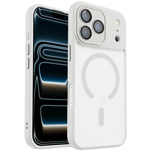 iPhone 17 Pro XDcase Skin Feel Magnetic Frosted Phone Case with Lens Film - White