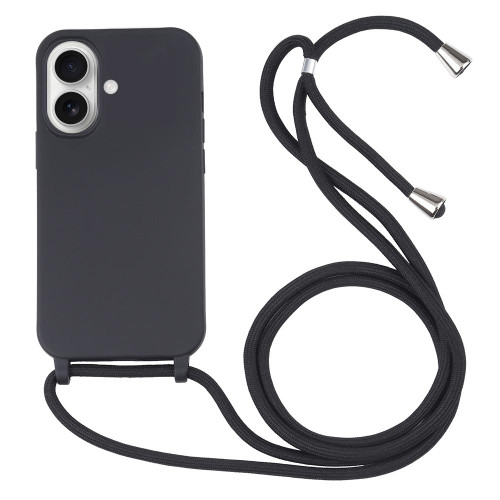 Candy Colors TPU Protective Phone Case with Lanyard iPhone 17 - Black