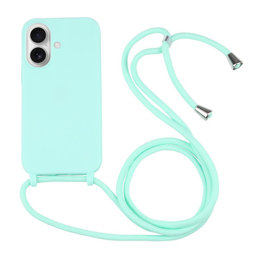 Candy Colors TPU Protective Phone Case with Lanyard iPhone 17 - Mint Green
