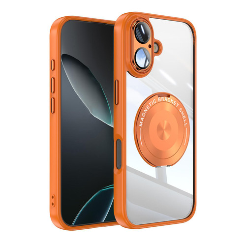 iPhone 17 360 Holder Magsafe Acrylic Hybrid TPU Phone Case - Orange