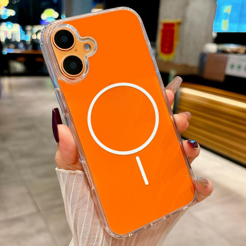 iPhone 17 Acrylic MagSafe Fine Circle Magnetic Phone Case - Orange