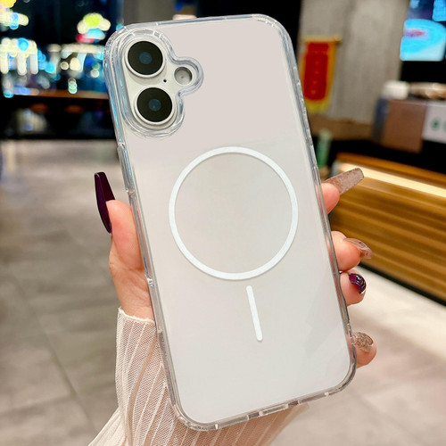 iPhone 17 Acrylic MagSafe Fine Circle Magnetic Phone Case - Silver