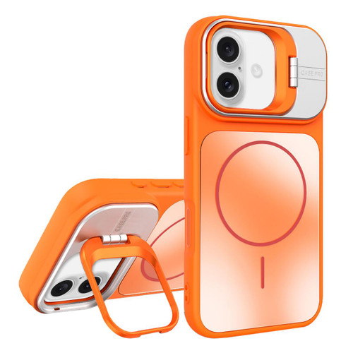 iPhone 17 AG Frosted Lens Holder MagSafe Phone Case - Orange