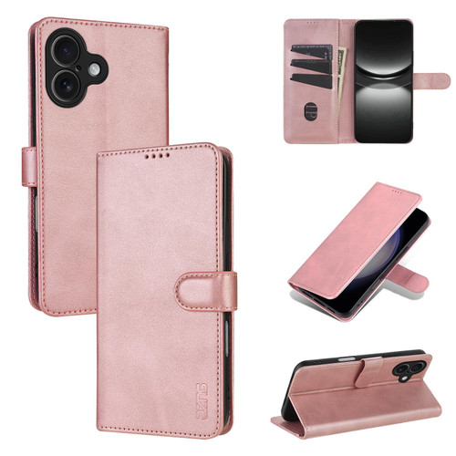 iPhone 17 AZNS Skin Feel Calf Texture Flip Leather Phone Case - Rose Gold