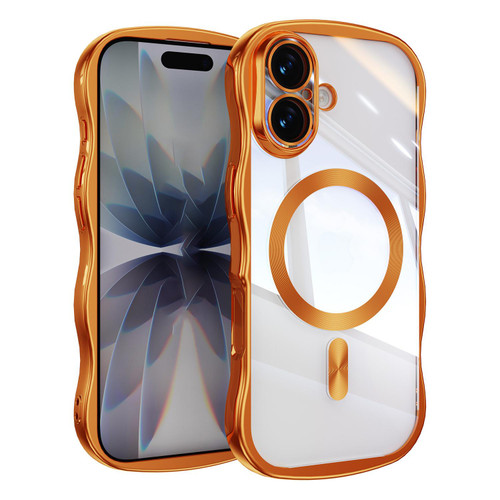 iPhone 17 Big Wave Electroplating MagSafe Magnetic Phone Case - Orange