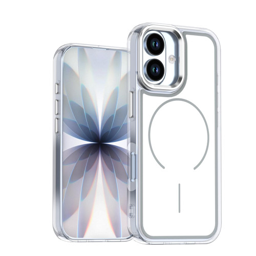 iPhone 17 Bright Shadow Two-color MagSafe Magnetic Phone Case - White