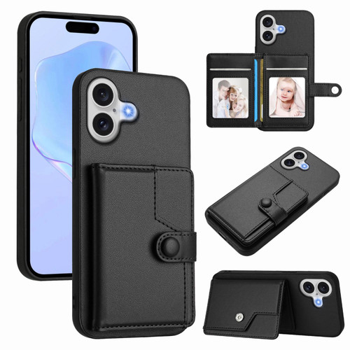 iPhone 17 Button Card Bag RFID Anti-theft Phone Case - Black
