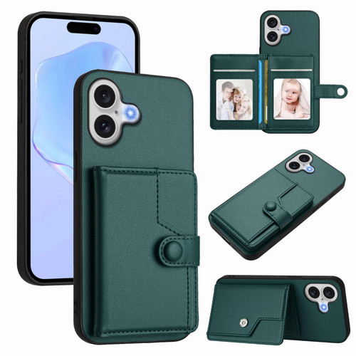 iPhone 17 Button Card Bag RFID Anti-theft Phone Case - Green