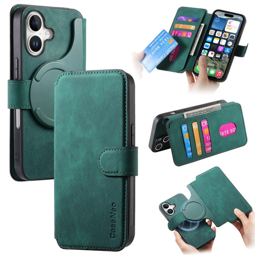 iPhone 17 CaseNeo MagSafe RFID Anti-theft Retro Leather Phone Case - Green