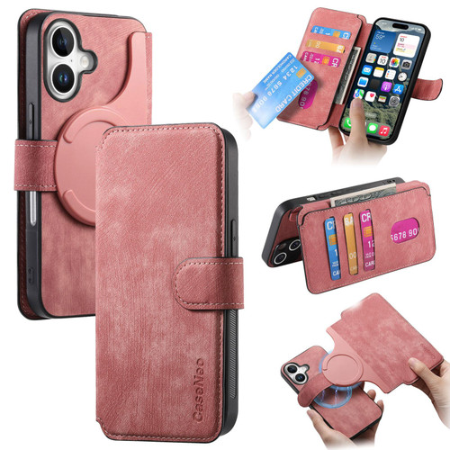 iPhone 17 CaseNeo MagSafe RFID Anti-theft Retro Leather Phone Case - Pink
