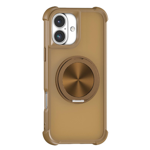 iPhone 17 CD Texture 360 Degree Rotating Holder MagSafe Phone Case - Desert Gold