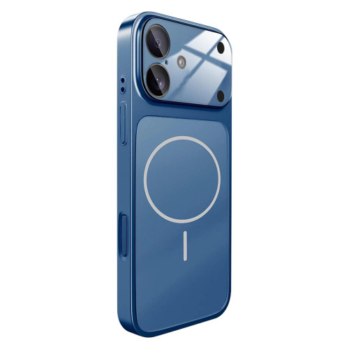 iPhone 17 Change to 17 Big Lens Window Frosted MagSafe Phone Case - Blue