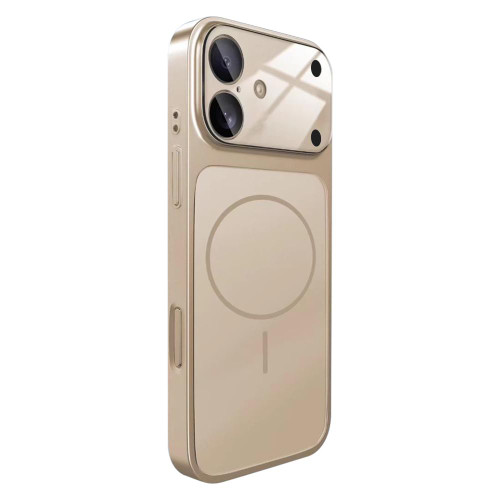 iPhone 17 Change to 17 Big Lens Window Frosted MagSafe Phone Case - Gold